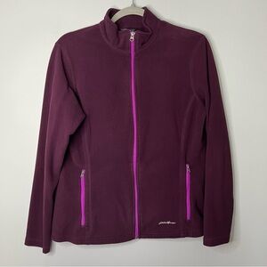 Women’s Eddie Bauer purple fleece zip up jacket size M